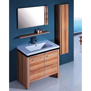Resin 31.5 inch Light Maple Single Sink Bathroom Vanity
