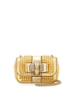 Sweet Charity Small Spiked Crossbody Bag, Gold   Christian Louboutin