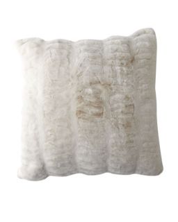Ivory Mink Faux Fur Accent Pillow