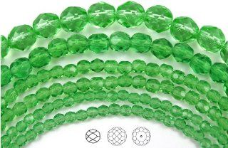 3mm (135) Peridot, Czech Fire Polished Round Faceted Glass Beads, 16 inch strand