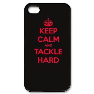 Fashion Keep Calm and Tackle Hard Personalized iPhone 4 4S Hard Case Cover  CCINO Cell Phones & Accessories