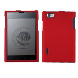 Red Rubberized Hard Case Cover for LG Optimus Vu VS950 Cell Phones & Accessories