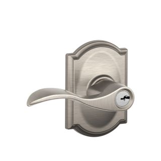 Schlage Camelot Accent Keyed Entry Satin Nickel Residential Keyed Entry Door Lever