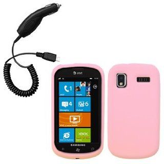 Light Pink Silicone Skin / Case / Cover & Car Charger for Samsung Focus / SGH I917 Cell Phones & Accessories