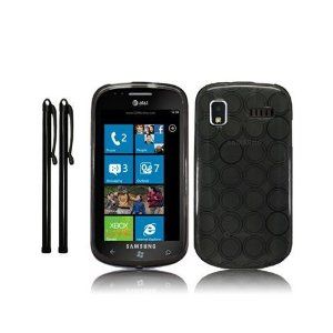 SAMSUNG FOCUS i917 GEL CASE   BLACK, WITH TOUCHSCREEN STYLUS TWIN PACK Cell Phones & Accessories
