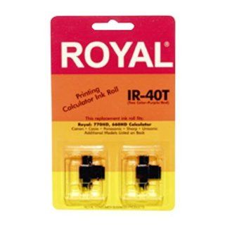 Royal IR40T Ink Pack for Royal TC 100 Time Clock + Many Calculator Models (2 Pack, Black/Red ink)  Manual Time Clock  Electronics