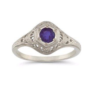 Enchanted Amethyst Ring in .925 Sterling Silver Wedding Bands Jewelry