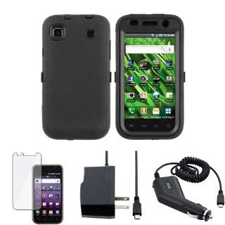 CommonByte Black Silicone&Hard Case+Guard+Car+AC Charger For Samsung Galaxy S 4G SGH T959v Cell Phones & Accessories