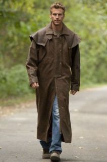 Men's Montgomery Lambskin Leather Duster with Cape at  Mens Clothing store Leather Outerwear Jackets