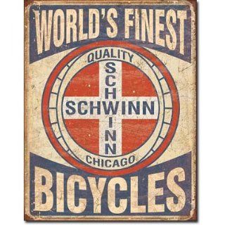 Shop Schwinn World's Finest Bicycles Tin Sign at the  Home Dcor Store