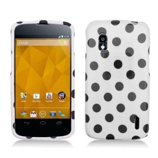 Aimo LGE960PCPD300 Trendy Polka Dot Hard Snap On Protective Case for LG Nexus 4 E960   Retail Packaging   Black/White Cell Phones & Accessories