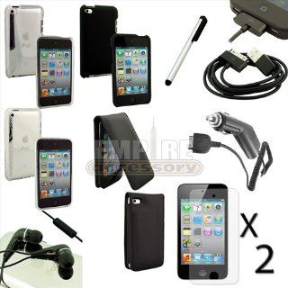 Apple iPod Touch 4th Gen 10pc Accessory Case Headphone Screen Guard Bundle Cell Phones & Accessories
