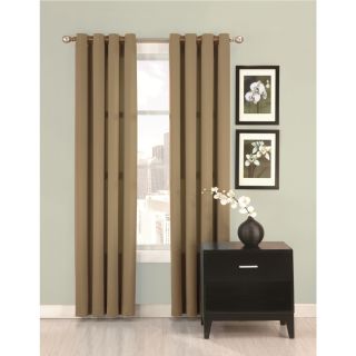 Ultimate Luxury Silk Allure 63 in L Solid Soft Gold Grommet Curtain Panel