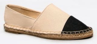 SATURDAY 08 Two Tone Chanel Inspired Espadrille Flat Shoes