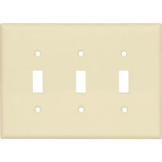 Cooper Wiring Devices 3 Gang Almond Standard Toggle Nylon Wall Plate