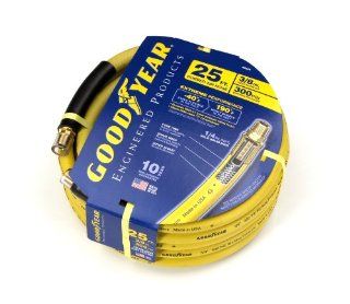 Goodyear EP 46544 3/8 Inch by 25 Feet 300 PSI Rubber Air Hose with 1/4 Inch MNPT Ends and Bend Restrictors   Air Tool Hoses  