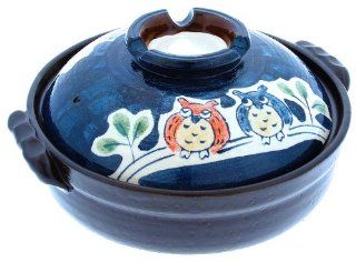 Kotobuki 190 972D Owl Family Donabe Japanese Hot Pot, 10 Inch Kitchen & Dining