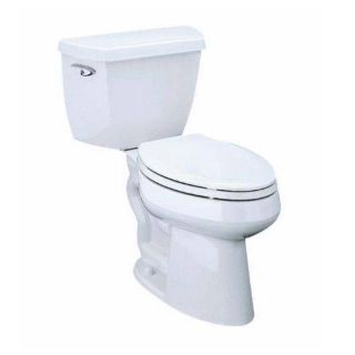 KOHLER Highline Biscuit 1.28 GPF (4.85 LPF) 12 in Rough In WaterSense Elongated 2 Piece Comfort Height Toilet