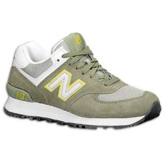 New Balance Women's 574 Suede ( sz. 05.0, Sage/Yellow ) Shoes