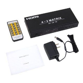 HDV 942 HDMI 1.4 Matrix 4 x 2 Powered Switch 3D with Remote Control Electronics