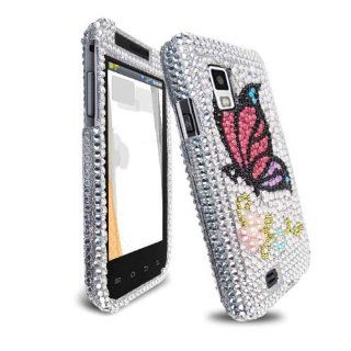 Hard Plastic Snap on Cover Fits Samsung I500 Fascinate Monarch Butterfly Full Diamond/Rhinestone Verizon Cell Phones & Accessories