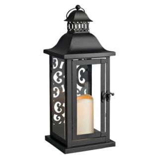 Scrolled Back Lantern with integrated LED Candle