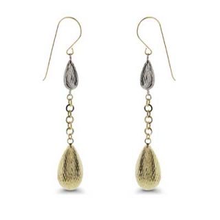 shaped drop earrings in 14k two tone gold $ 279 00 add to bag send