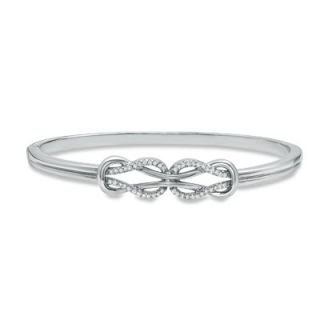 CTW. Double Hercules Knot Bangle in Sterling Silver   Zales