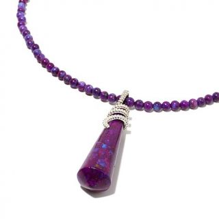 Jay King Purple Turquoise Sterling Silver Pendant with 18" Necklace