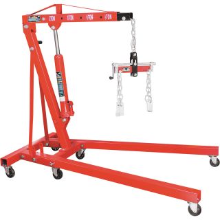 Torin Big Red 2 Ton Folding Shop Crane with Free Load Leveler — Model# T32002  Engine Hoists