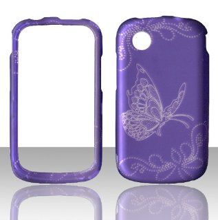 2D Butterfly on Purple ZTE Avail Z990 AT&T / Merit 990G Straight talk Case Cover Hard Phone Case Snap on Cover Rubberized Touch Protector Cases Cell Phones & Accessories