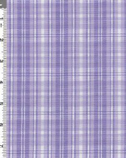 51" Stretch Cotton Poplin Saturday Plaid Fabric By the Yard, Purple 959