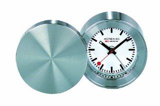 Mondaine A992.TRAL.16SBB Travel Alarm Clock White Dial Steel Case Watches
