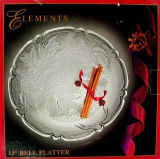 Elements 13 Glass Serving Platter Christmas Bell Servware Kitchen & Dining