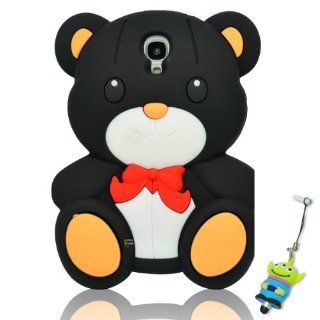 I Need(TM) Adorable 3D Teddy Bear Soft Silicone Case Cover Compatible For Samsung Galaxy S4 I9500 With 3D Alien Stylus Pen(Black) Cell Phones & Accessories