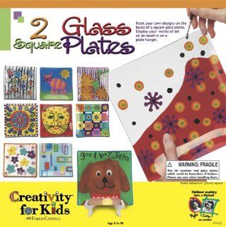 2 Square Glass Plates Toys & Games