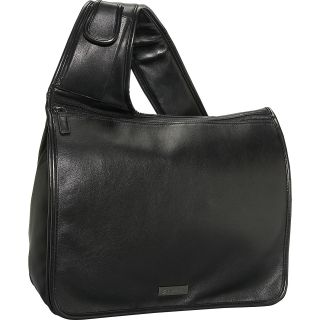 Bisadora Black Glazed Leather Messenger Bag