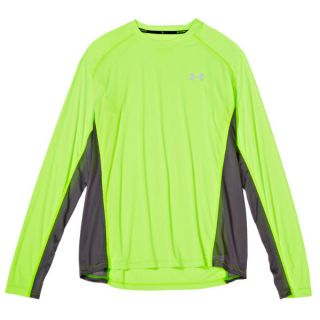 Under Armour Mens Heatgear Flyweight Long Sleeve Running T Shirt   Hyper Green/Reflective      Clothing