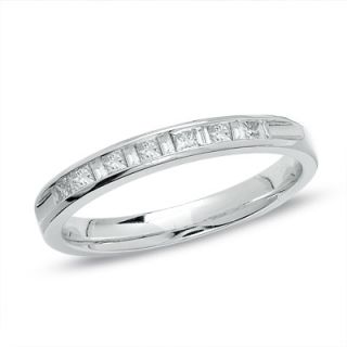 CTW. Princess Cut and Baguette Diamond Band in 14K White Gold
