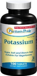 Puritan's Pride Potassium 99 mg Kosher 100 Tablets Health & Personal Care