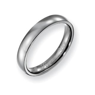 Mens 4.0mm Engraved Stainless Steel Polished Wedding Band (27