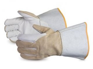 Superior 365HBR Precision Arc Maximum Dexterity Grain Horsehide Leather TIG Glove, Work, Large, White/Brown (Pack of 1 Dozen)