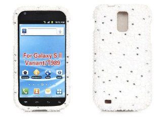 iSee Case 3D Pearl Bling Rhinestone Crystal Full Cover Case for Samsung Galaxy S2 S 2 II T Mobile HERCULES SGH T989 (White Pearl) Cell Phones & Accessories