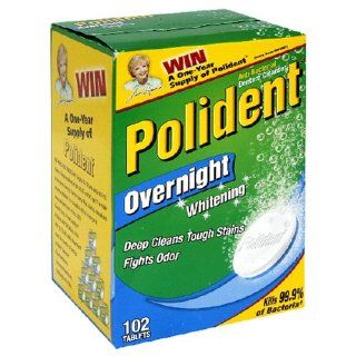 Polident Overnight Double Action Denture Cleanser 102 tablets Health & Personal Care