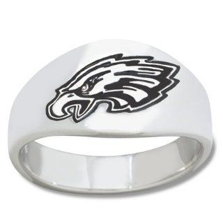 Philadelphia Eagles Logo Men's Enamel Band Ring (Size 11)  Sports Fan Rings  Sports & Outdoors