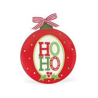 Ho Ho Ornament Plate Decorative Christmas Santa Says Kitchen & Dining