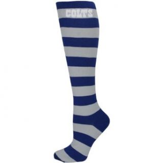 NFL Indianapolis Colts Ladies Royal Blue Silver Striped Rugby Socks Clothing