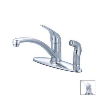 Pioneer Industries Legacy Stainless Steel Low Arc Kitchen Faucet with Side Spray