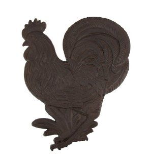 Cast Iron Rooster Garden Stepping Stone Rust Color  Outdoor Decorative Stones  Patio, Lawn & Garden