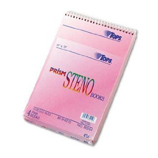 Spiral Steno Notebook, Gregg Rule, 6 x 9, Pink, 4 80 Sheet Pads/Pack  Steno Notepads 